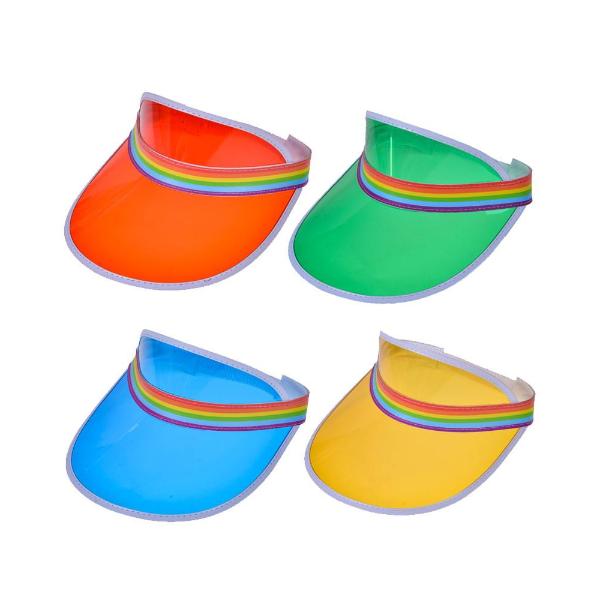 ASSD COLOURED VISOR W/ RAINBOW TRIM ON HEADER CARD