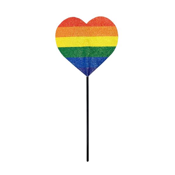 RAINBOW HEART ON STICK IN PBH