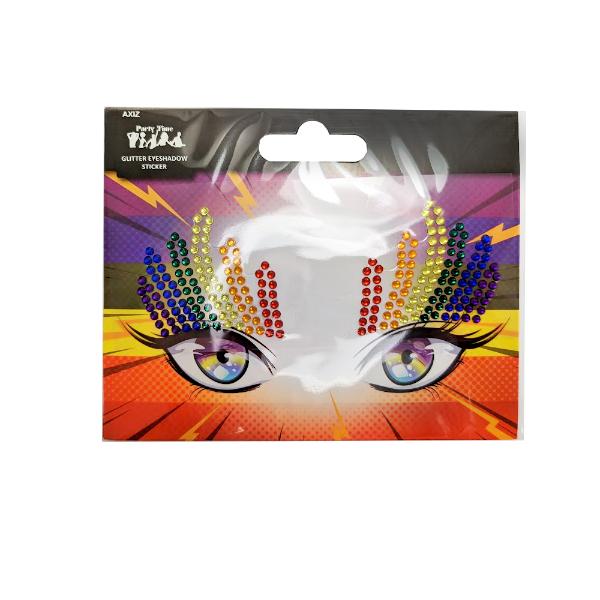 RAINBOW CRSTAL FACE STICKER IN HANG SELL CARD