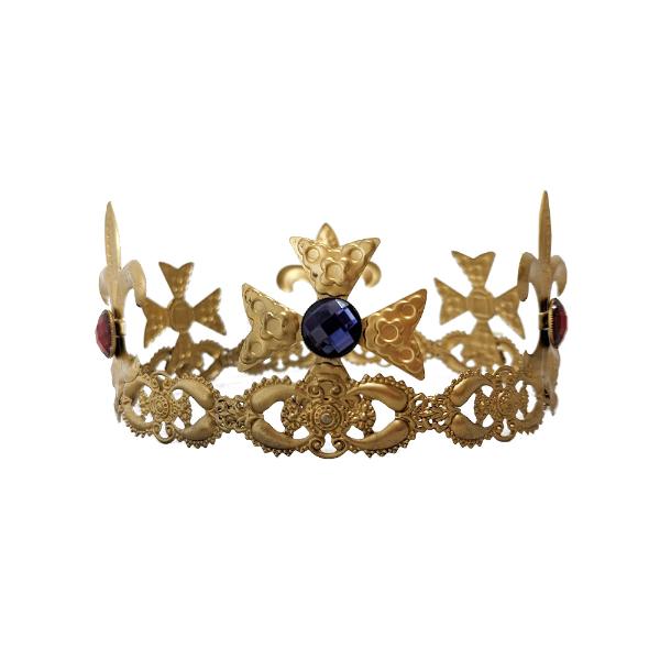Gold Kings Crown With Coloured Gems In PVC Box