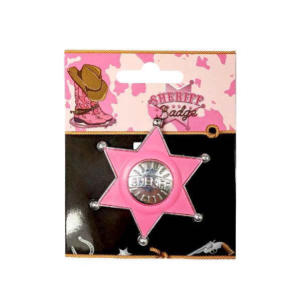 Pink Sheriff Badge On Colour Card
