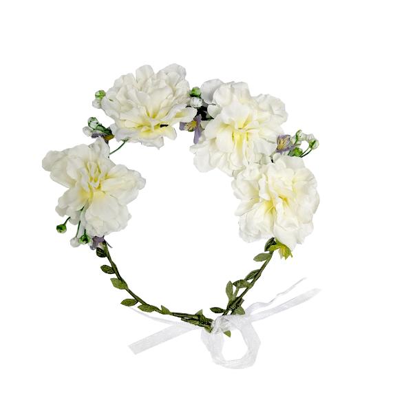White Flower Garland With Butter Flies With Hang Tag