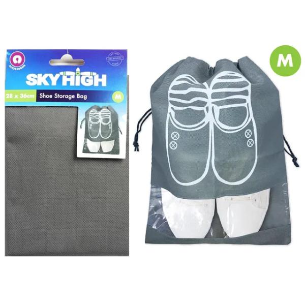 Medium Dark Grey Travel Shoe Storage Bag - 28cm x 36cm