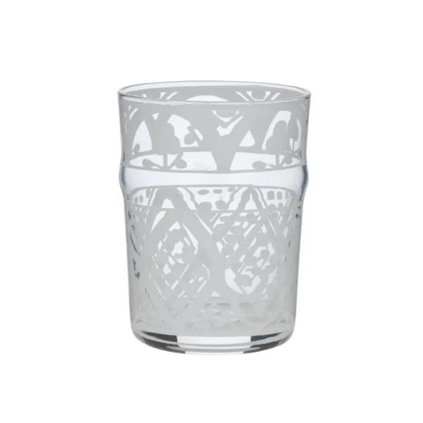 Clear White Aleah Glass Tumbler - 7.5cm x 10.5cm