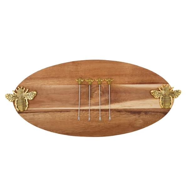 5 Pack Bumble Bee Wood Serving Set - 50cm x 22cm