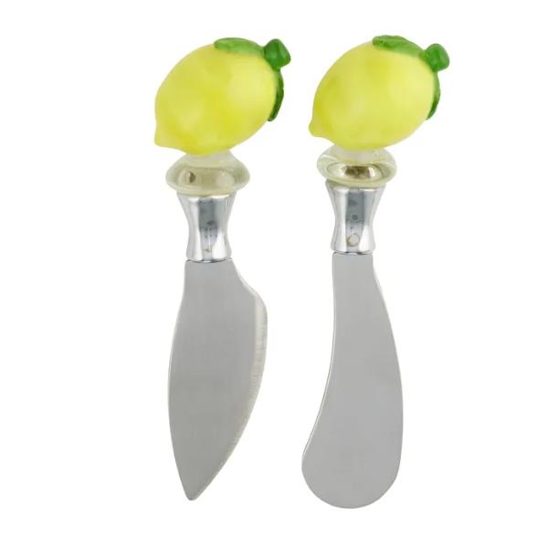 Assorted Lemon Glass Metal Cheese Knife