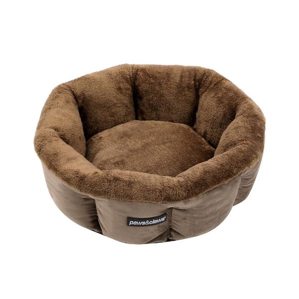 Paws & Claws Mocha Lux Snuggler Sleeping Pet Bed - 48cm x 48cm