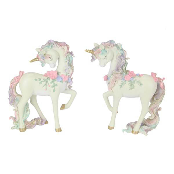 Floral Finish Standing Unicorn - 21cm