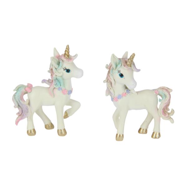 Floral pastel Finish Stand Unicorn - 9cm