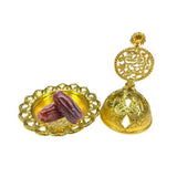 Load image into Gallery viewer, Gold Mini Metal Round Incense Burner - 7cm x 8.3cm