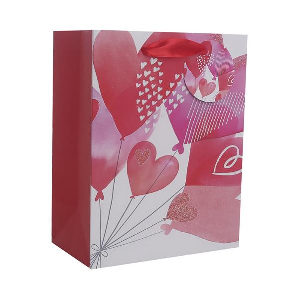 Medium Heart Balloons Gift Bag - 18cm x 23cm x 10cm