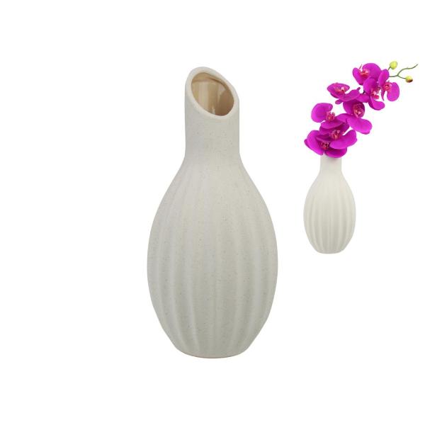Porcelain Stripes Decor Vase - 28cm