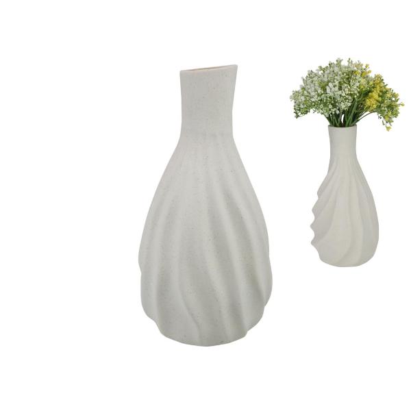 Porcelain Swirl Decor Vase - 29cm