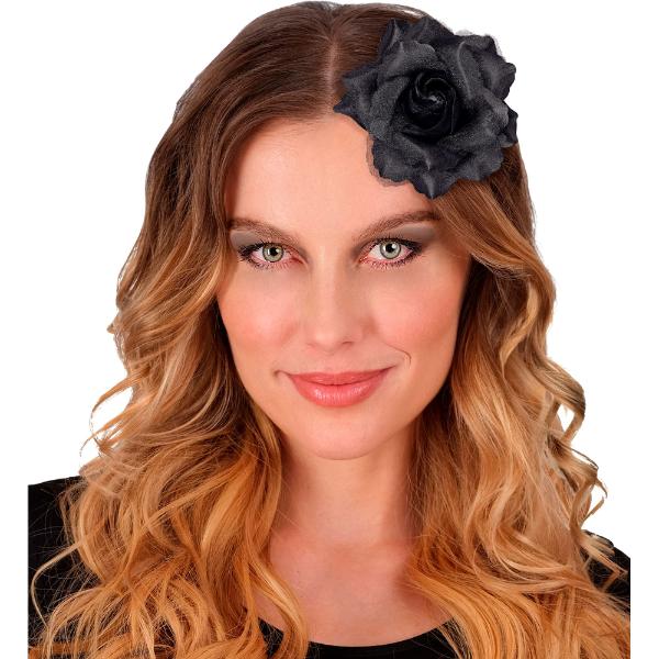 Black Rose Hair Clip