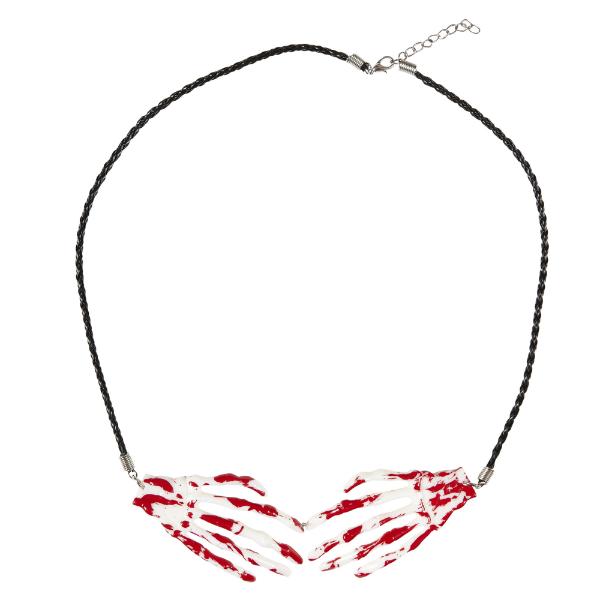 Bloody Skeleton Hands Necklace