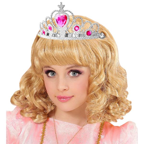 Silver Tiara With Pink Gems