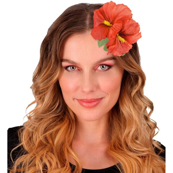 2 Red Hibiscus Flowers Hair Clip