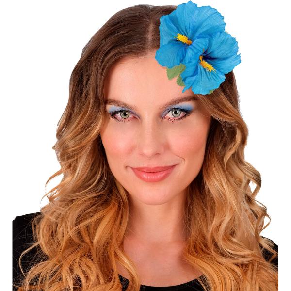 2 Blue Hibiscus Flowers Hair Clip