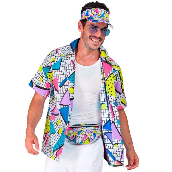 The 80s Funky White Fashion Adults Shirt - Small - Medium