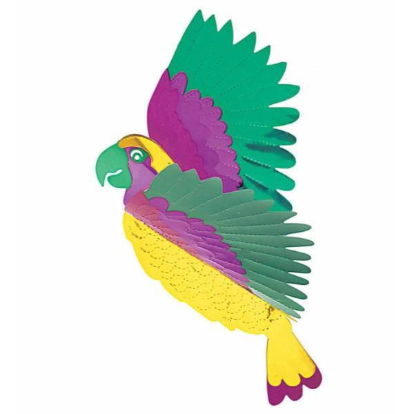 3D Metallic Parrot - 36cm x 28cm