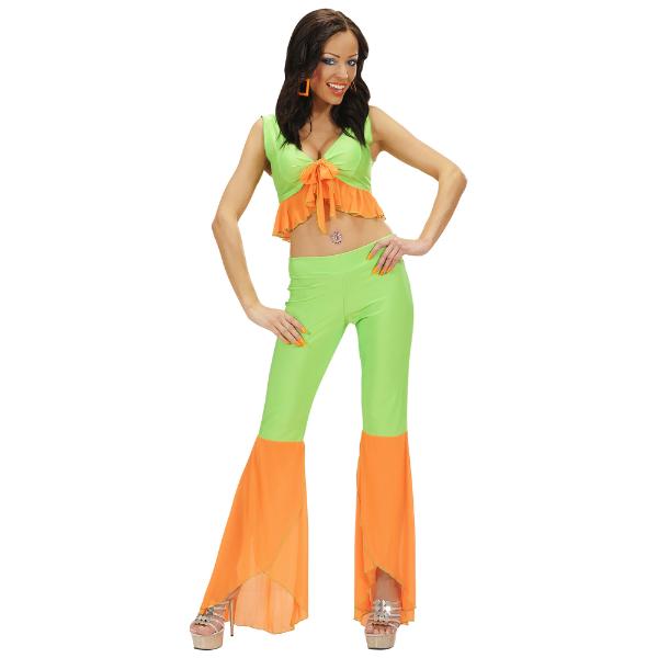 Neon Green & Orange Top & Pants - Large