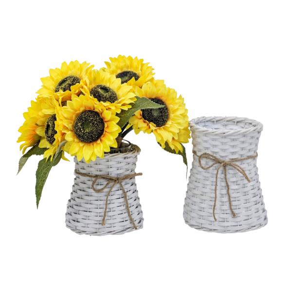 Willow White Vase - 16cmx 18cm x 20cm