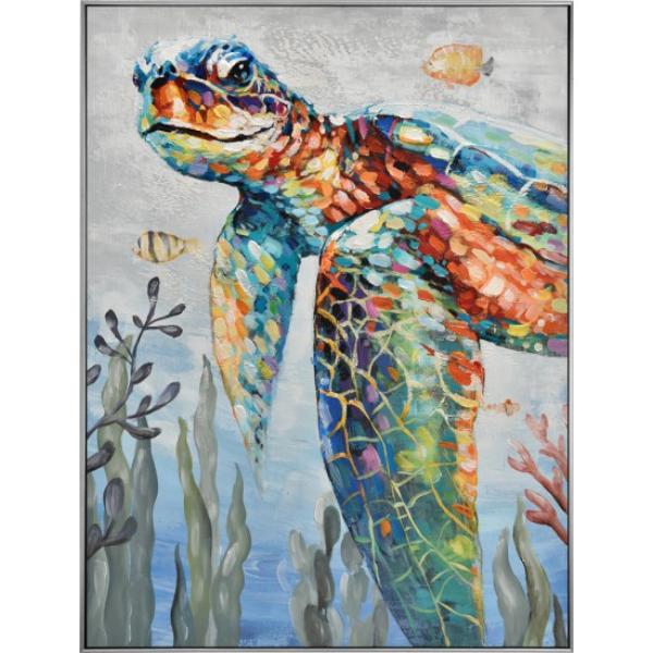 Silver Frame Hand Paint Print - 120cm