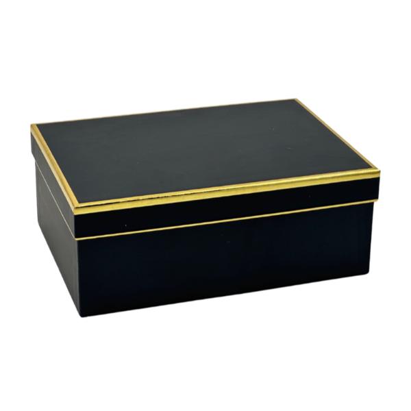 Black Deluxe Foiled Rim Gift Box - 43cm x 34cm x 16cm