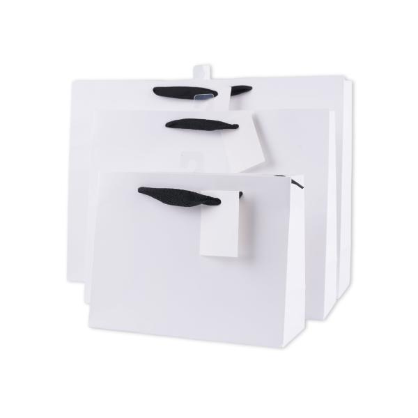 White Landscape Gift Bag With Black Handles - 42cm x 31cm x 12cm