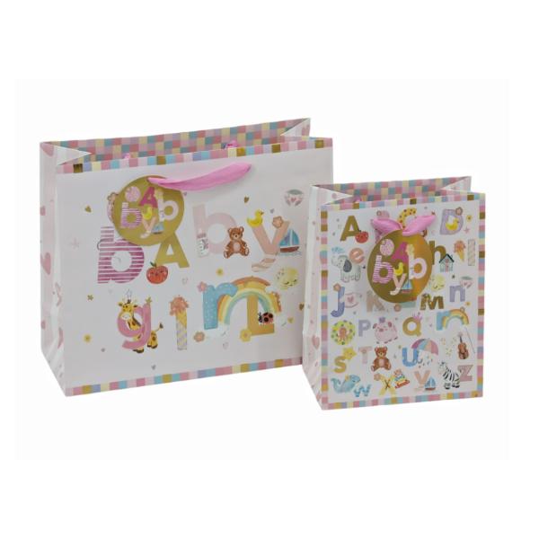 Medium Baby Girl Gift Bag - 18cm x 23cm x 10cm