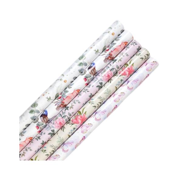 Assorted Floral Prints Gift Wrap - 70cm x 300cm