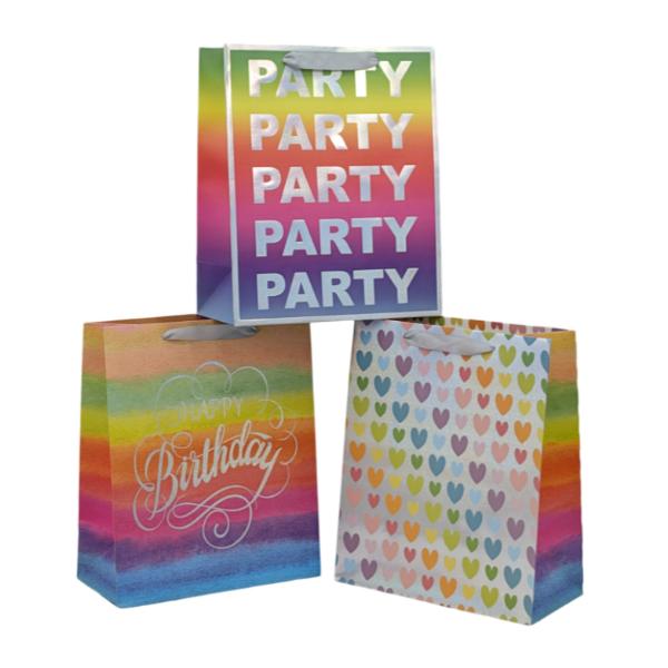 Xtra Large Rainbow Celebration Gift Bag - 42cm x 31cm x 12cm