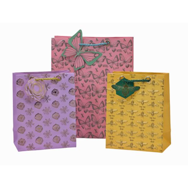 Large Foiled Luxury Garden Gift Bag - 32cm x 26cm x 12cm