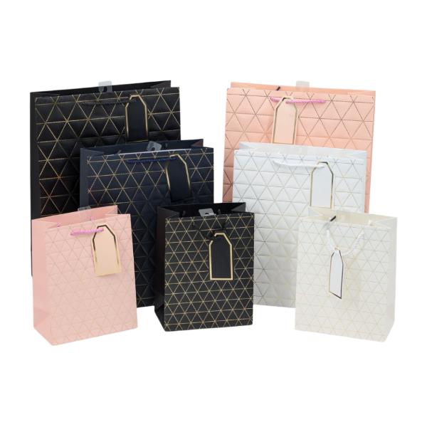 Xtra Large Assorted Foiled Triangles Gift Bag - 42cm x 31cm x 12cm