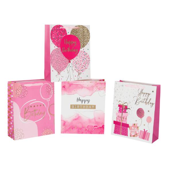 Large Pink Celebration Gift Bag - 32cm x 26cm x 12cm