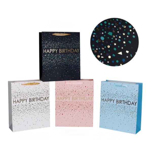 Medium Elegant Sparkle Birthday Gift Bag - 23cm x 17.7cm x 10cm