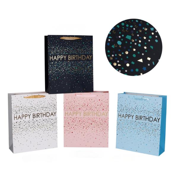 Extra Large Elegant Sparkle Birthday Gift Bag - 42cm x 31cm x 12cm