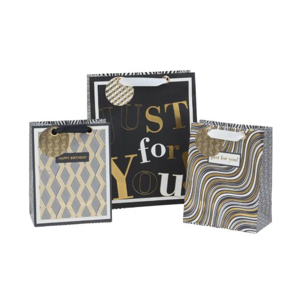 Medium Golden Glam Gift Bag - 23cm x 17.7cm x 10cm