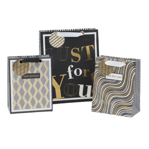 Large Golden Glam Gift Bag - 32cm x 26cm x 12cm