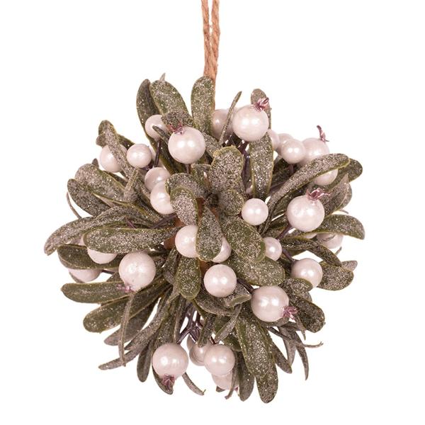 White Berry Misteltoe Kissing Ball - 16cm