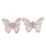 Load image into Gallery viewer, 2 Pack Silver Butterfly With Clip - 9cm x 6cm