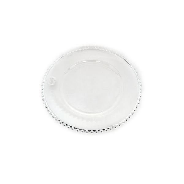 Clear Charger With Silver Rim - 33cm