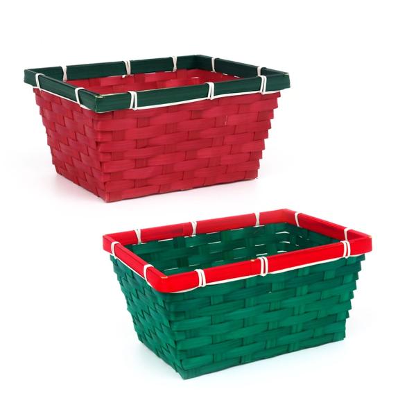 Red & Green Basket - 23cm x 19.5cm x 12cm
