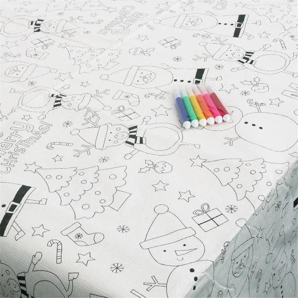 Kids Christmas Diy 56g Tablecover With Markers - 120cm x 180cm