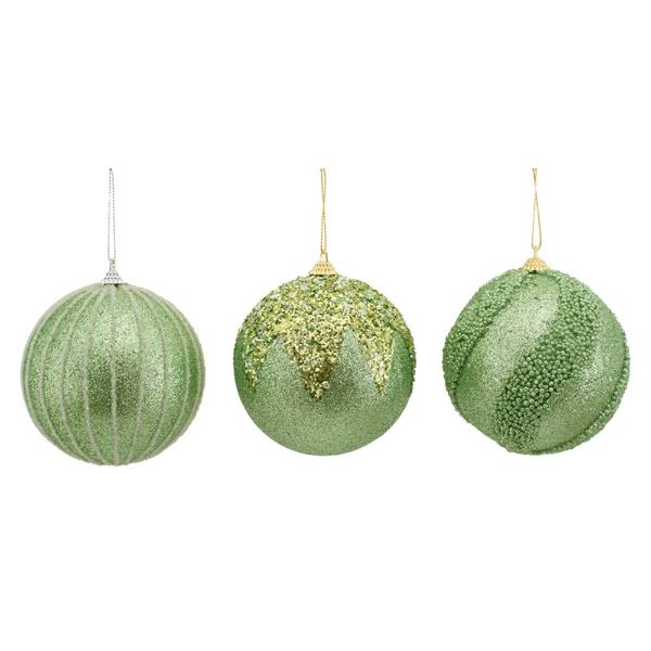 Assorted Sage Baubles - 10cm