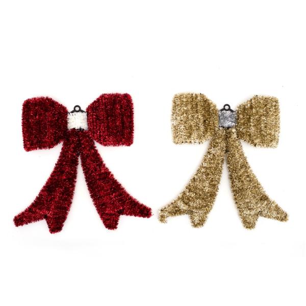 Christmas Tinsel Bow - 40cm