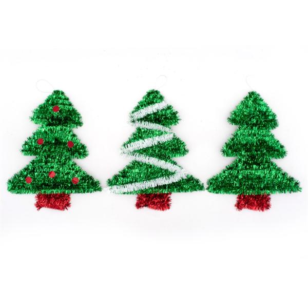 Christmas Tinsel Trees - 35cm x 28cm