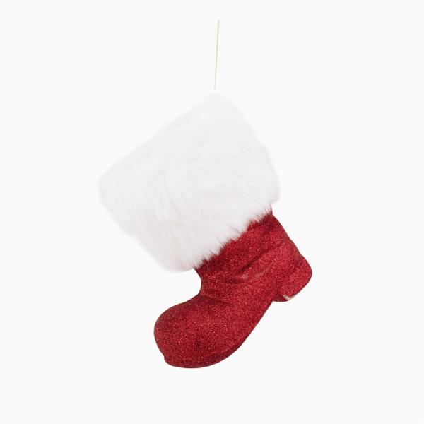 Santa Boot With Fur Cuff - 19cm x 15cm
