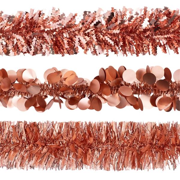 Rose Gold 6Ply Mix Tinsel - 200cm
