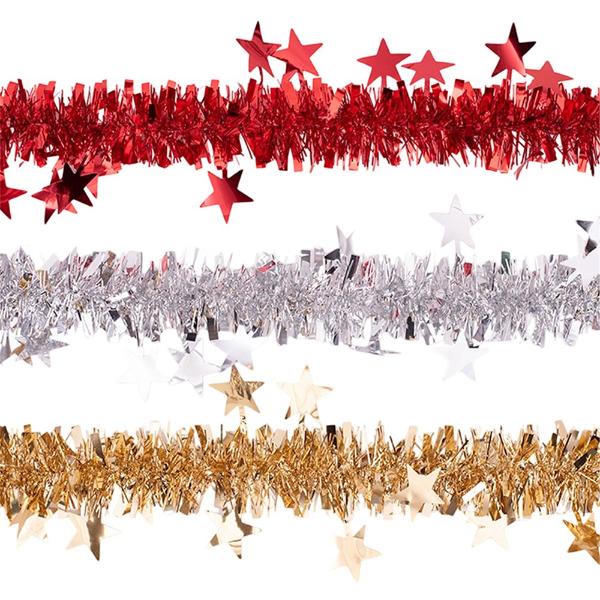 Traditional 3Ply Star Cut Tinsel - 200cm